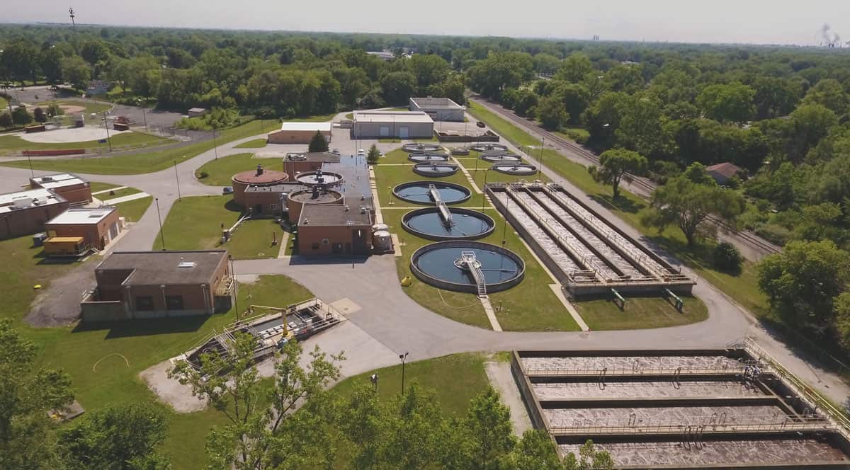 Aerial Drone Photography of Water Treatment Plant, Chesterton Indiana