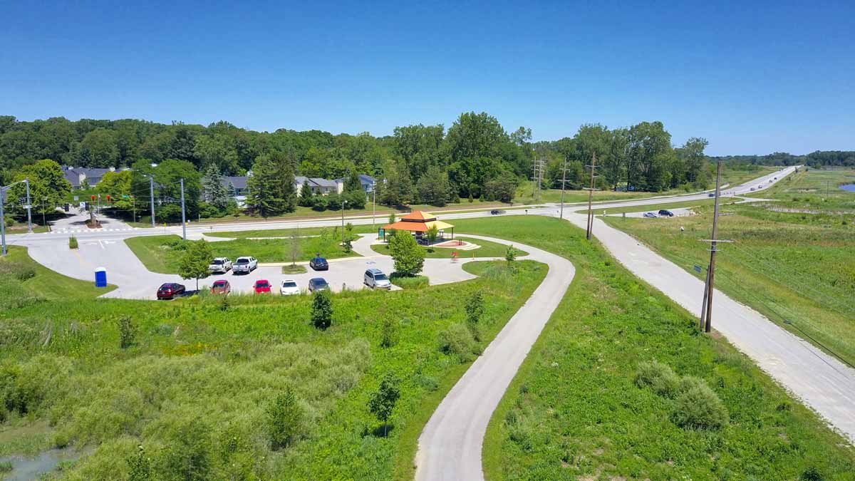 Aerial Drone Photography Eagle Marsh Natural Land Indiana