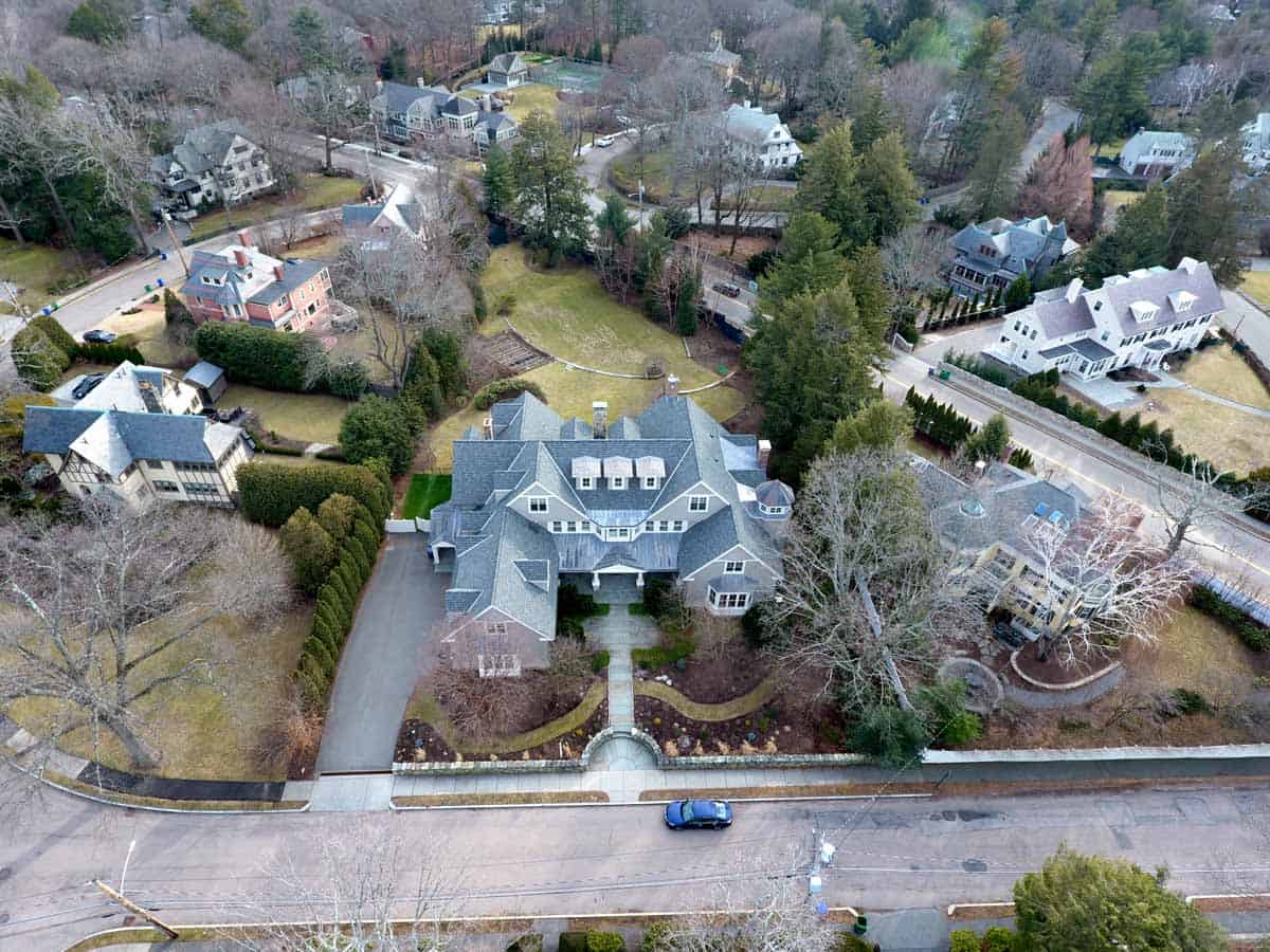 Real Estate Aerial Drone Photography 235 Highland Ave, Newton, MA