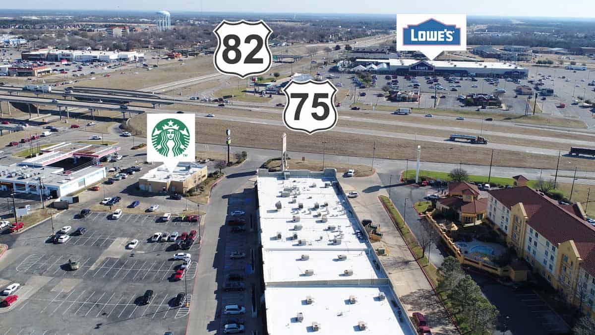 Aerial Photos & Video of Commercial Retail Space in Sherman, TX