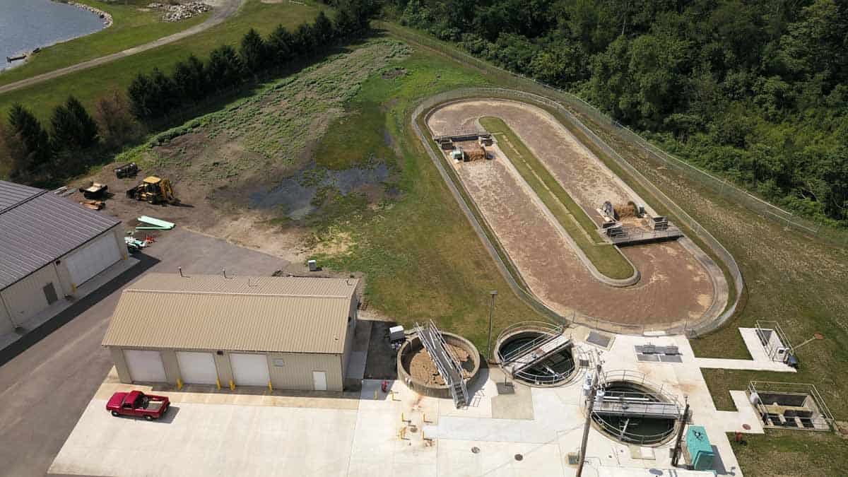 Drone Photo Inspection of Wastewater Treatment Plant North Liberty