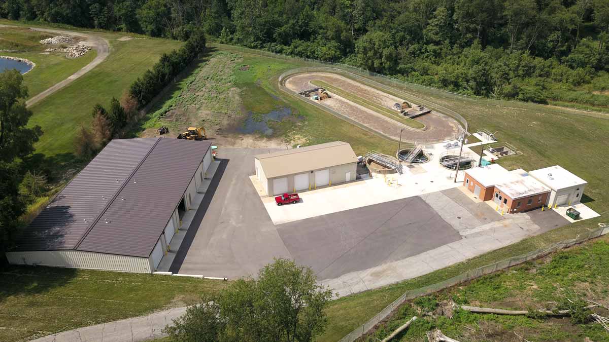 Drone Photo Inspection of Wastewater Treatment Plant North Liberty