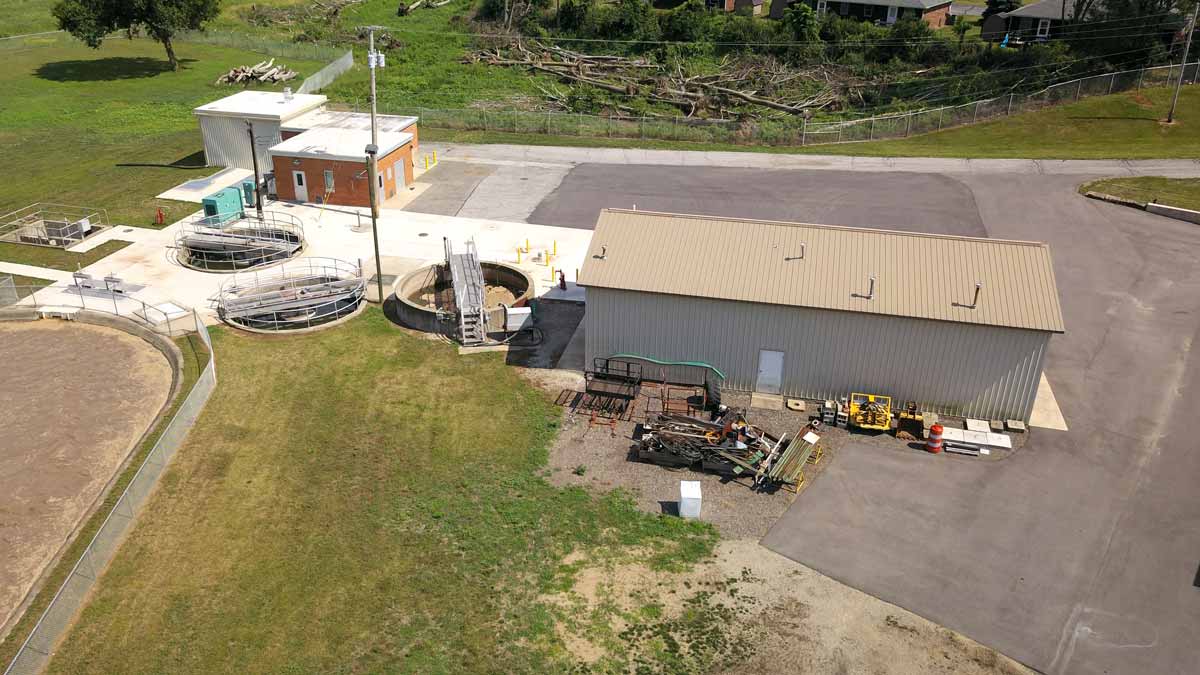 Drone Photo Inspection of Wastewater Treatment Plant North Liberty