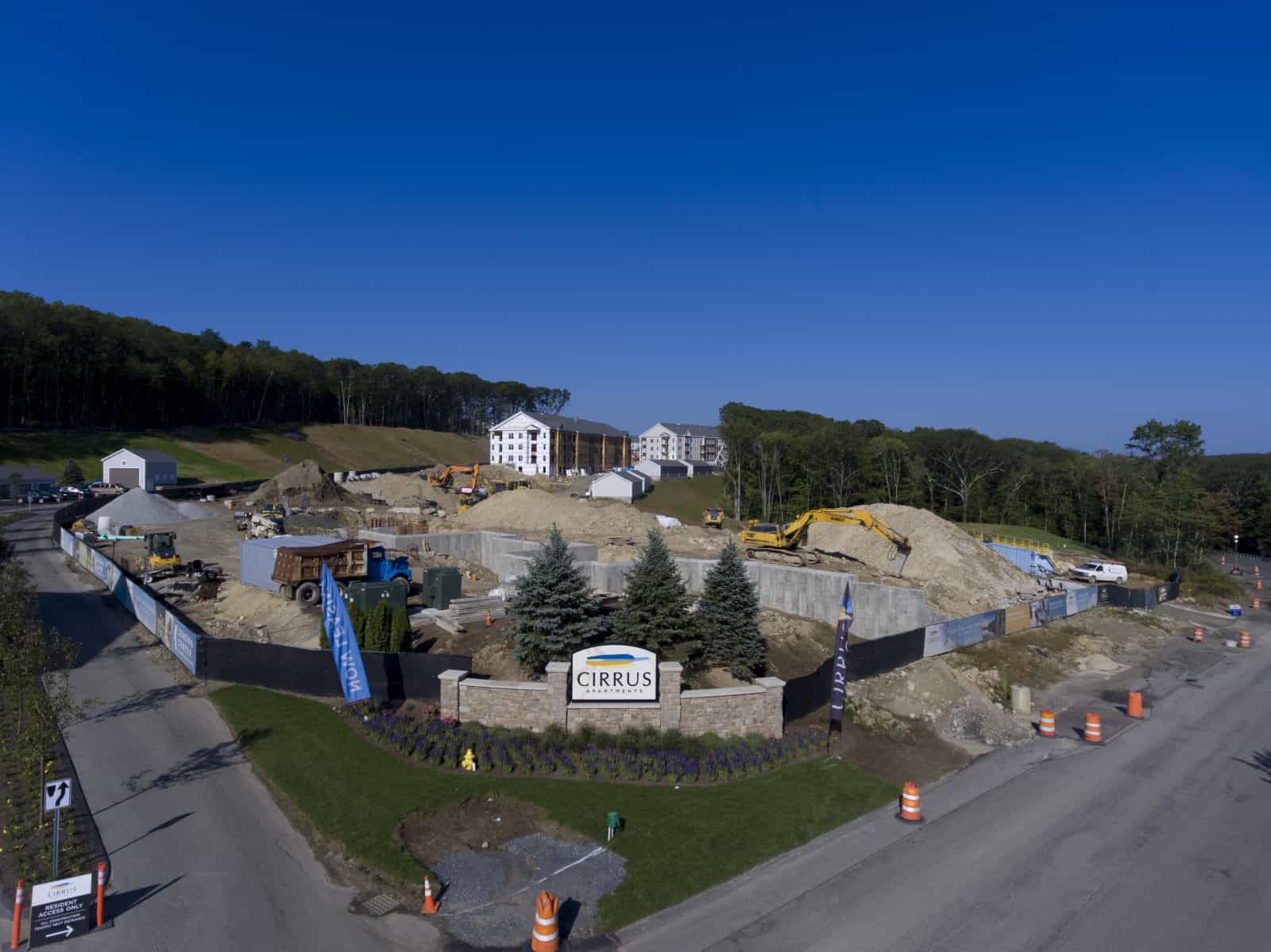 Aerial Drone Photos of Cirrus Apartments in Ashland, MA