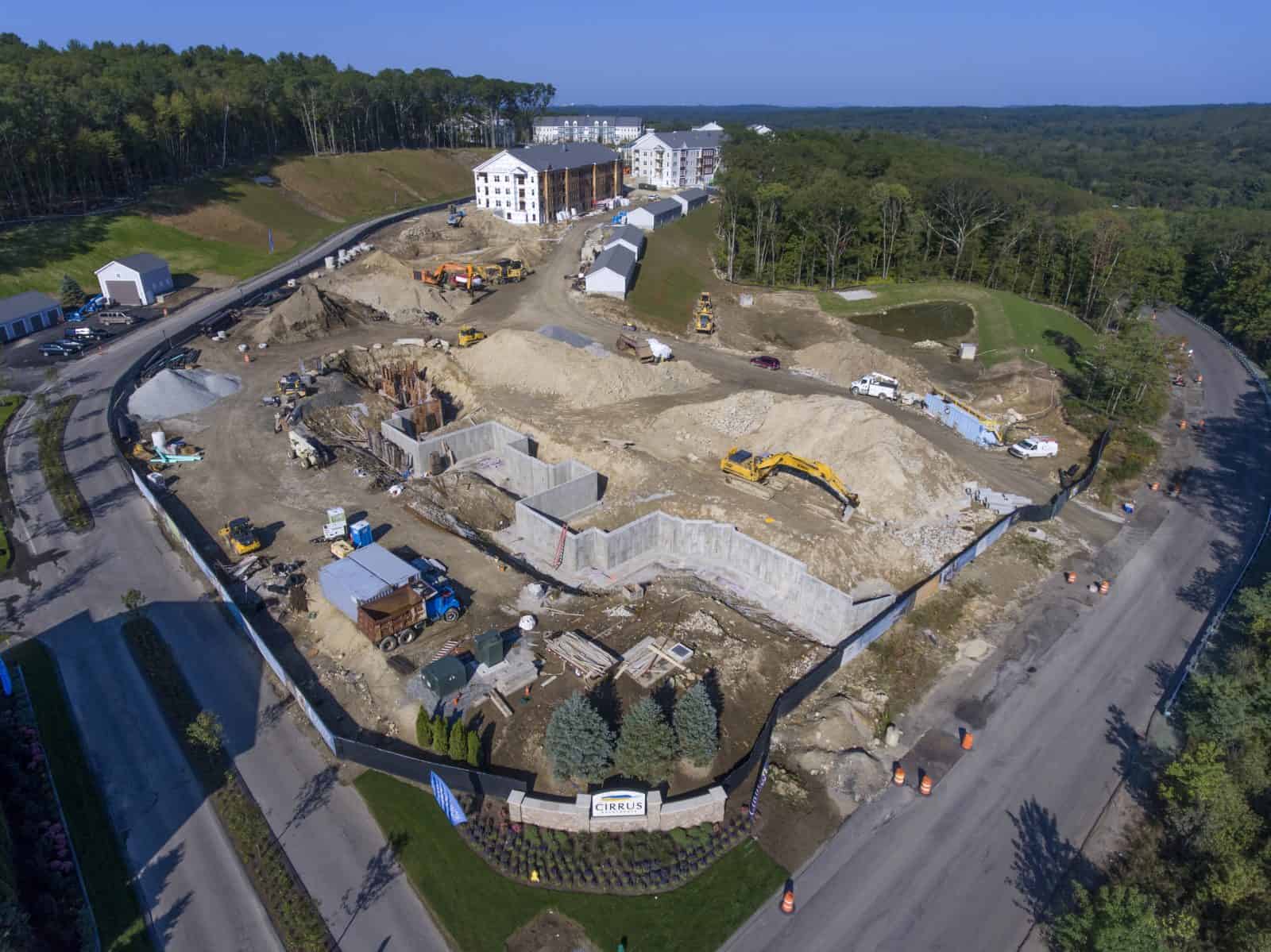 Aerial Drone Photos of Cirrus Apartments in Ashland, MA