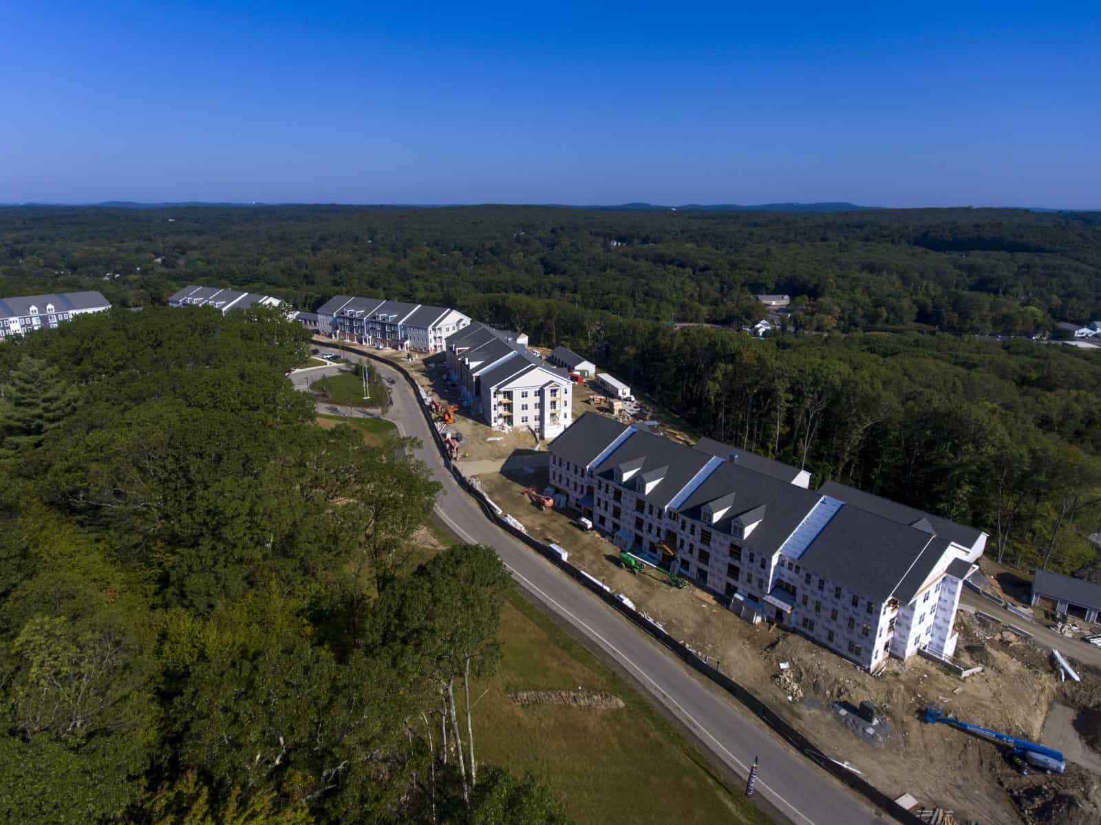 Aerial Drone Photos of Cirrus Apartments in Ashland, MA