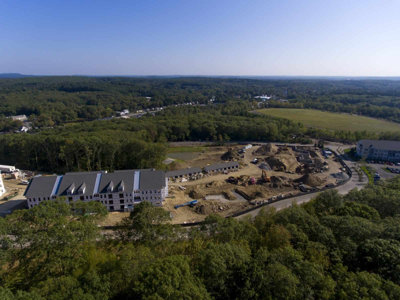 Aerial Drone Photos of Cirrus Apartments in Ashland, MA