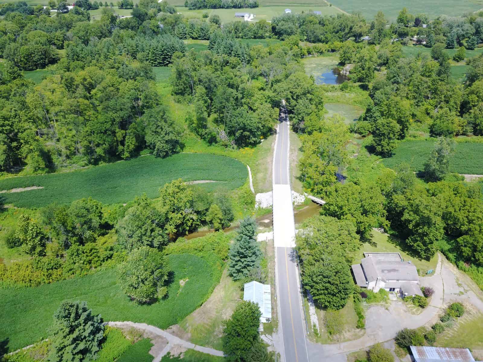 Aerial Photos of the Bartholomew County Bridge in Columbus, Indiana