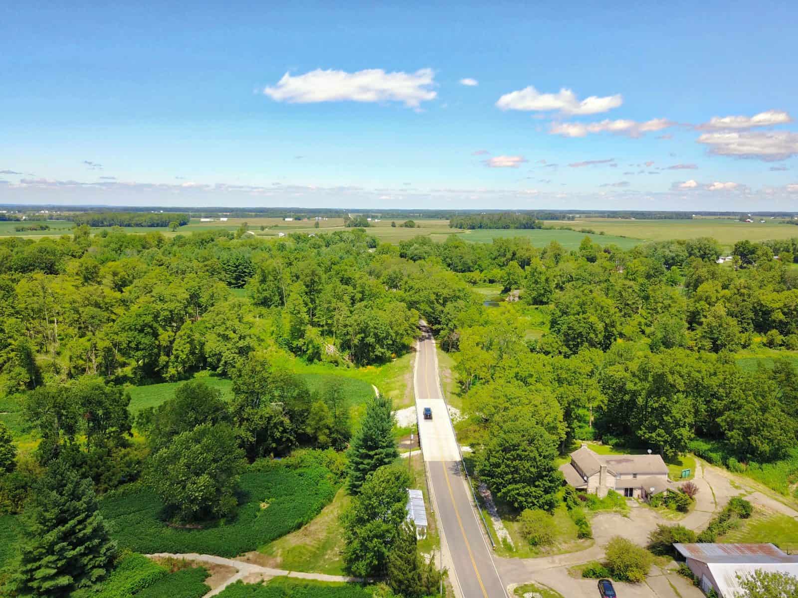 Aerial Photos of the Bartholomew County Bridge in Columbus, Indiana