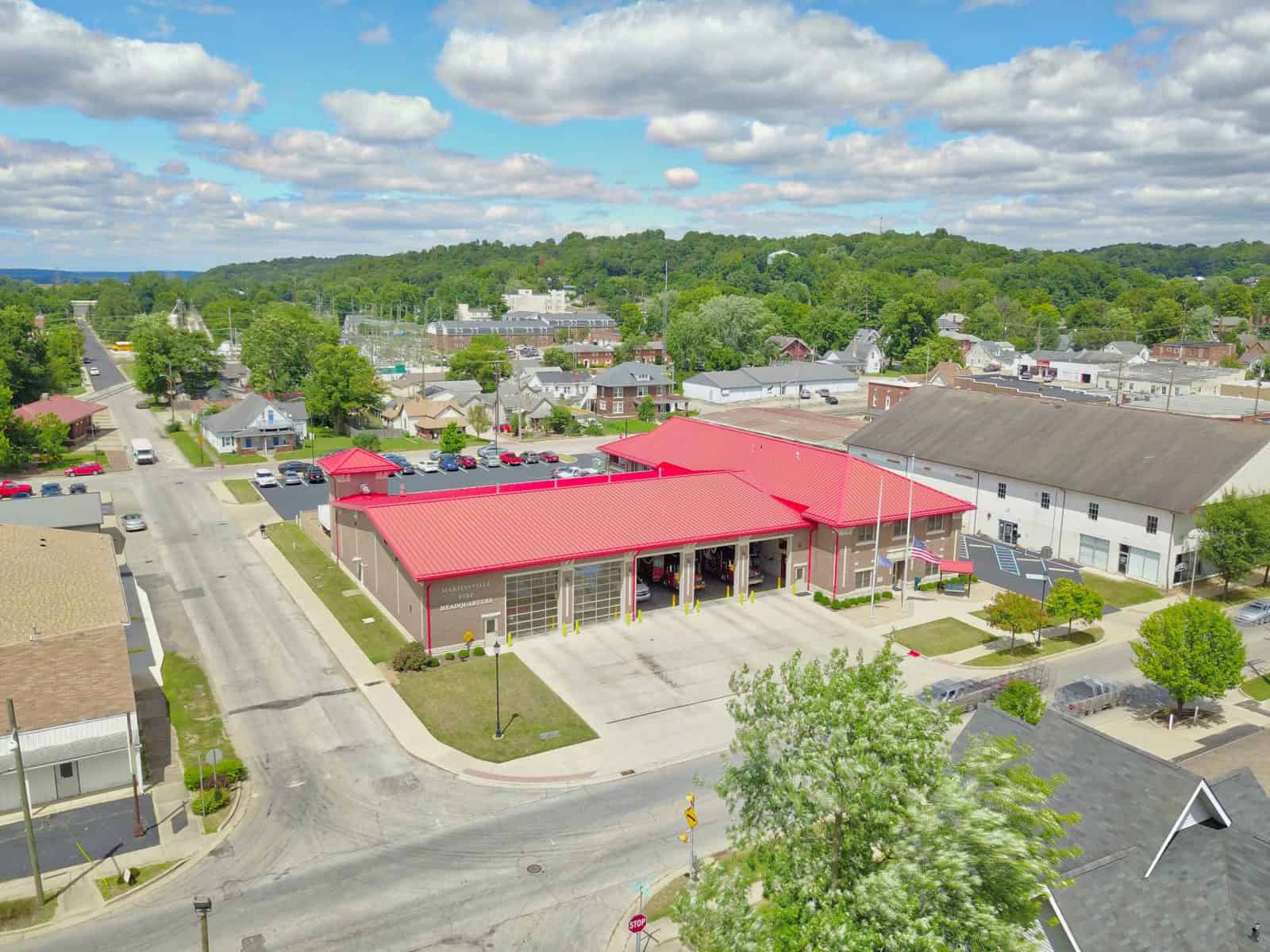 Aerial Drone Photos of the Martinsville, IN Fire Station