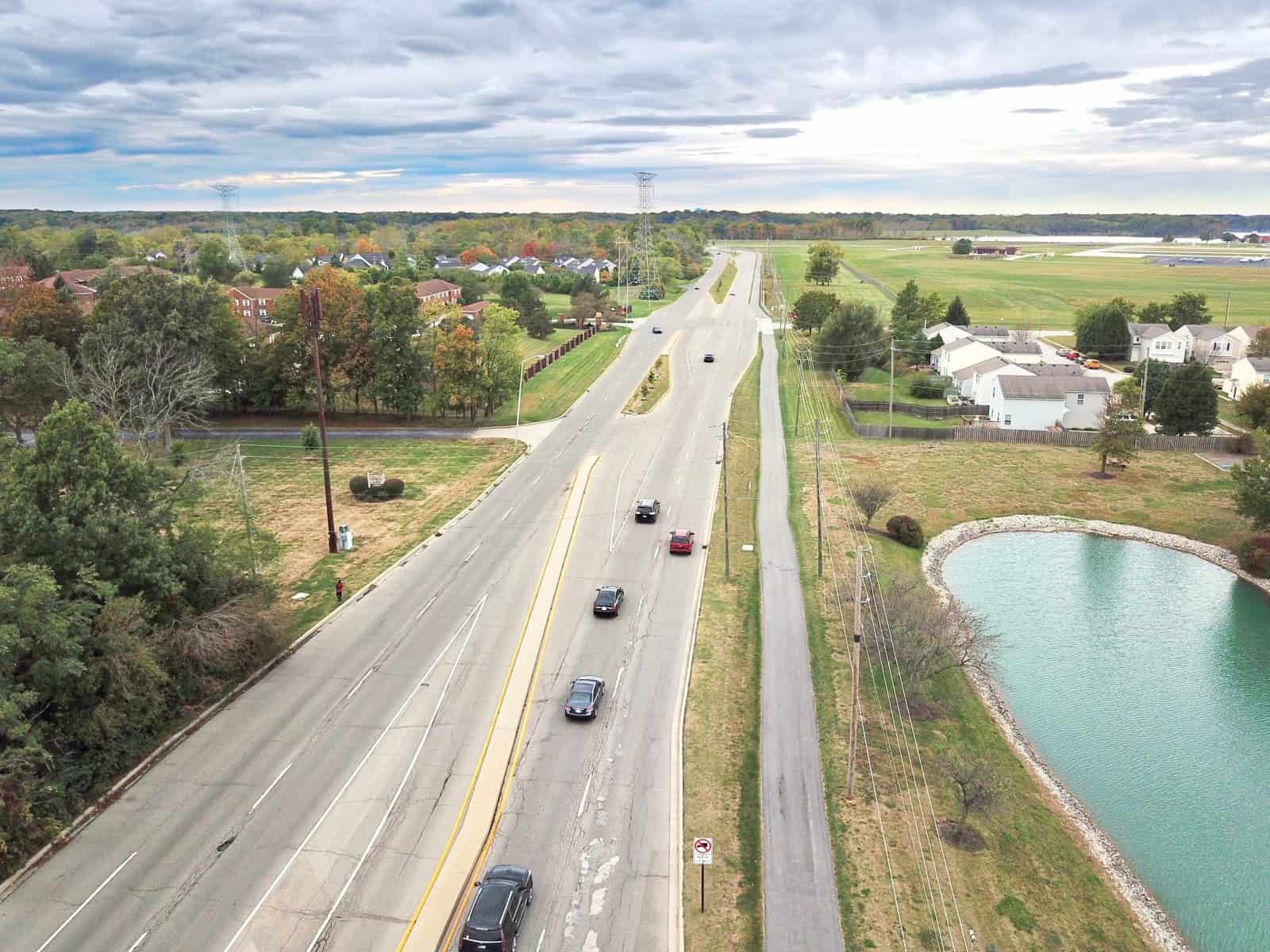 Aerial Drone Photos of Eagle Creek Trail, Indianapolis, Indiana