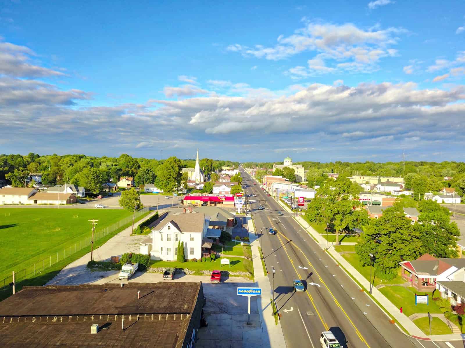 Aerial Drone Photos US 40 in Brazil, Indiana Infrastructure Improvements