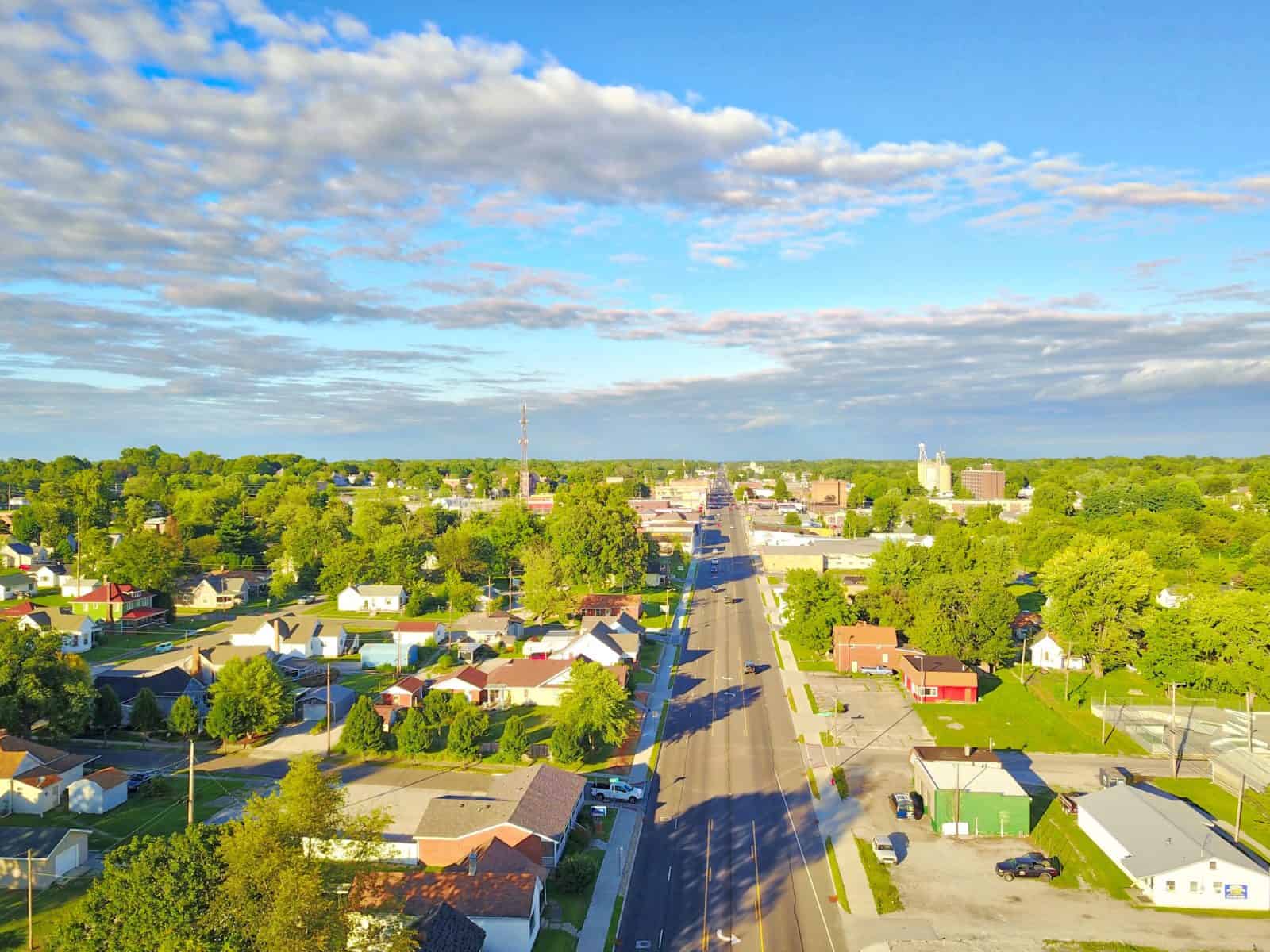 Aerial Drone Photos US 40 in Brazil, Indiana Infrastructure Improvements