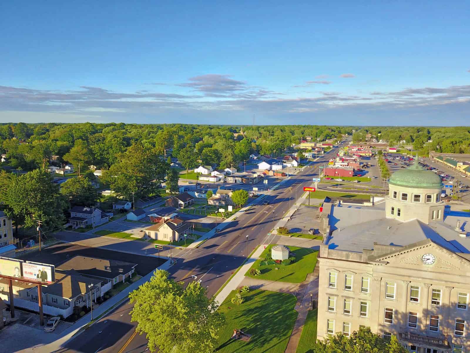 Aerial Drone Photos US 40 in Brazil, Indiana Infrastructure Improvements