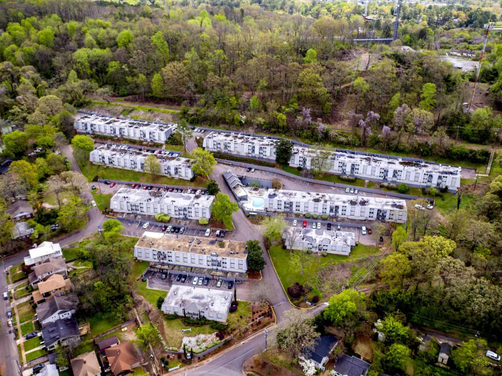 Aerial Drone Photos of the Mountainside Apartments in Birmingham, AL