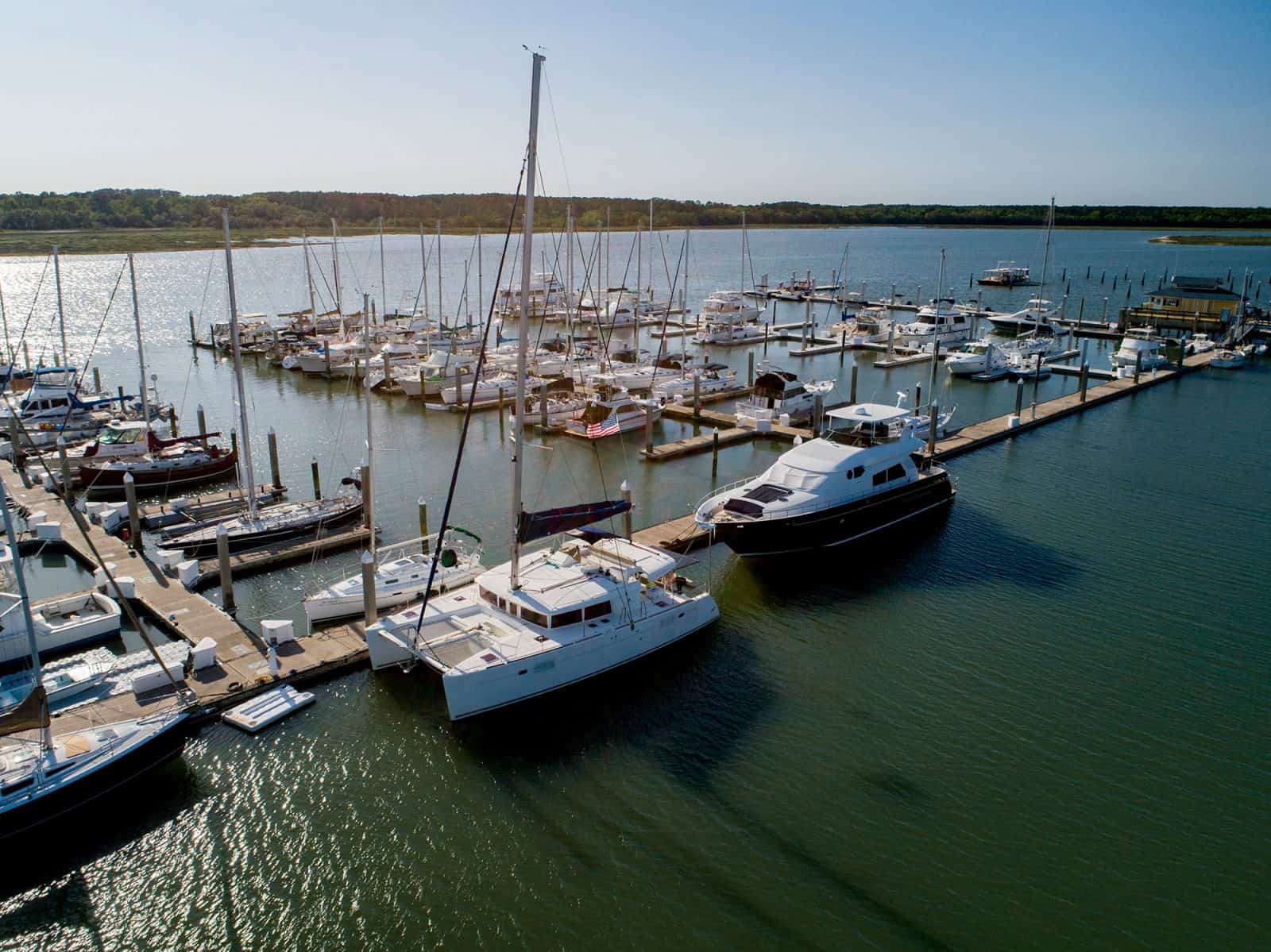 Drone Imagery of Skull Creek Marina, Hilton Head Island, South Carolina