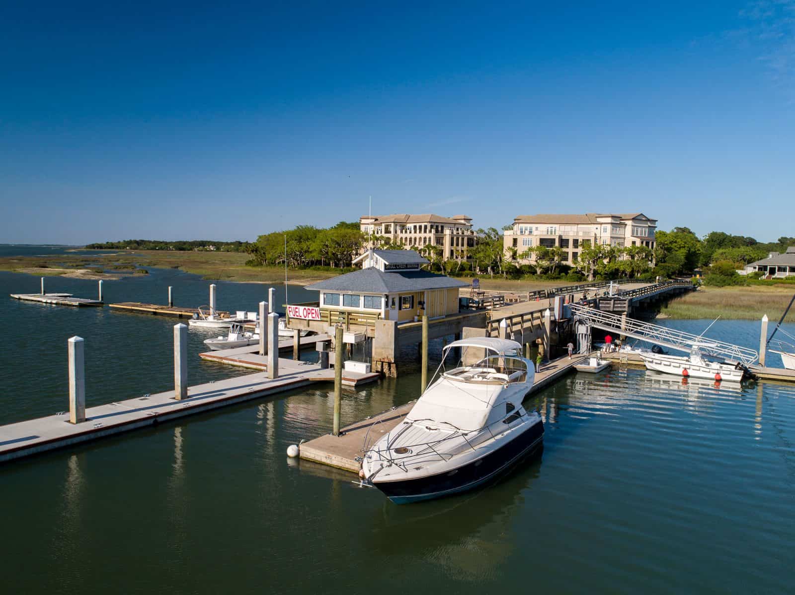 Drone Imagery of Skull Creek Marina, Hilton Head Island, South Carolina