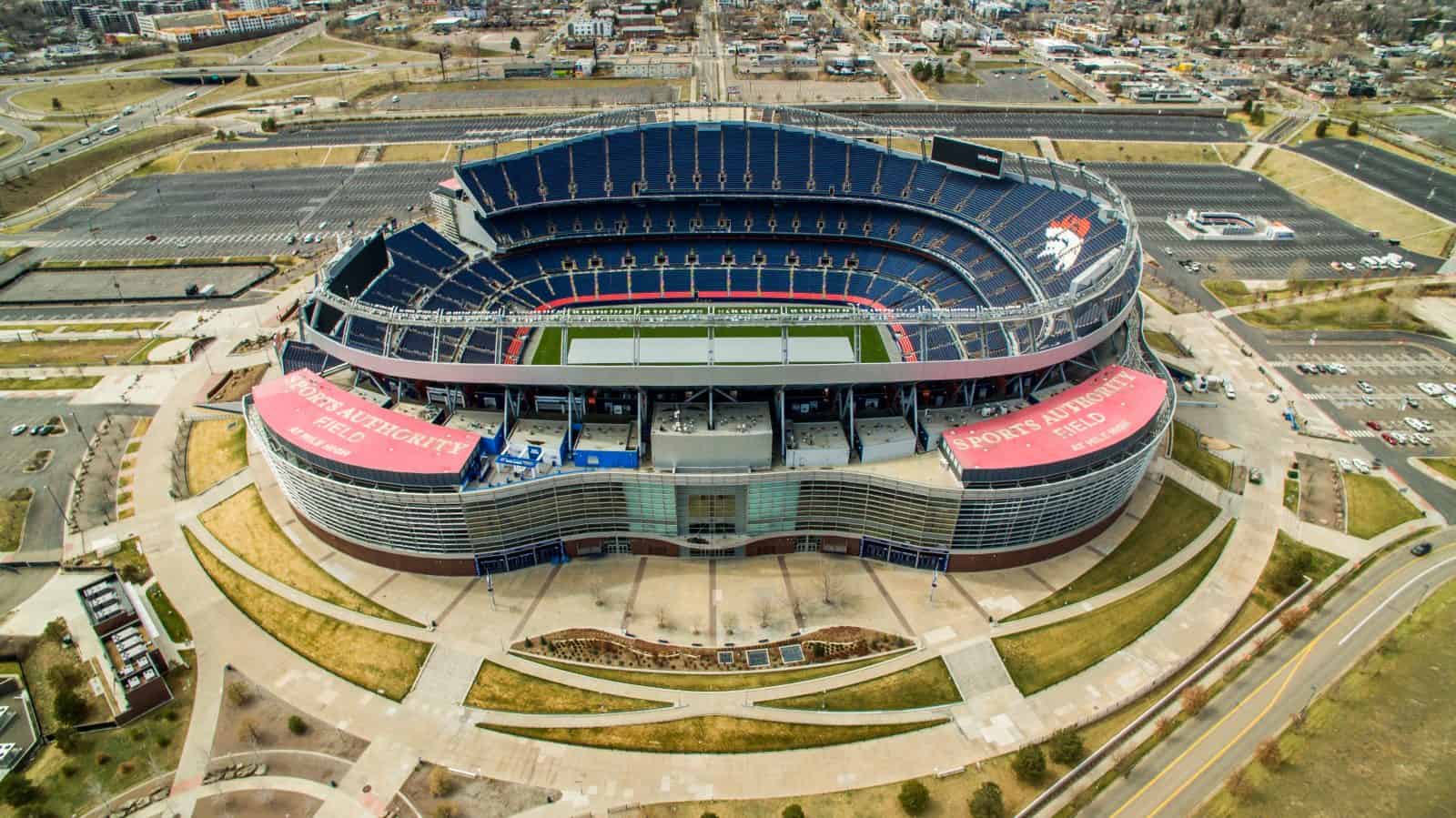 Aerial Drone Photos of Mile High Stadium - Denver Broncos