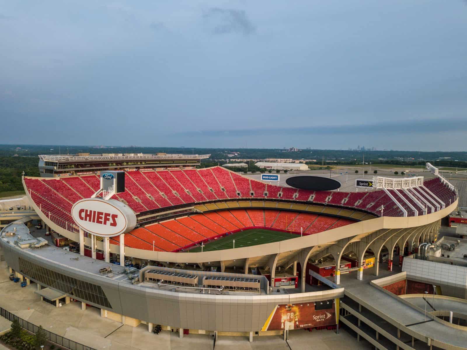 Drone Imagery of Arrowhead Stadium Kansas City, Missouri