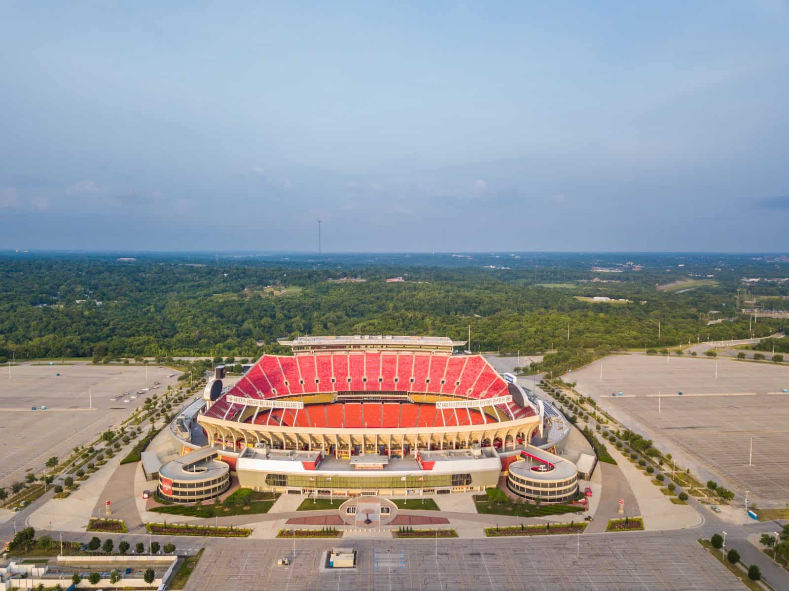 Drone Imagery of Arrowhead Stadium Kansas City, Missouri