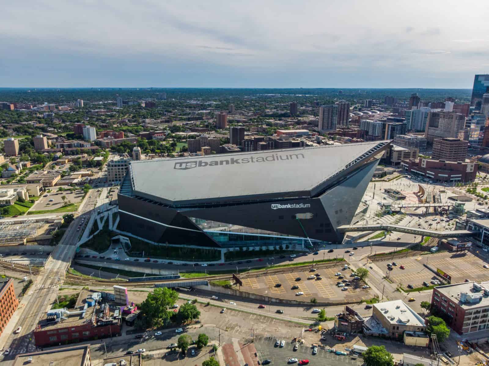 Aerial Drone Photos of U.S. Bank Stadium Minneapolis, MN