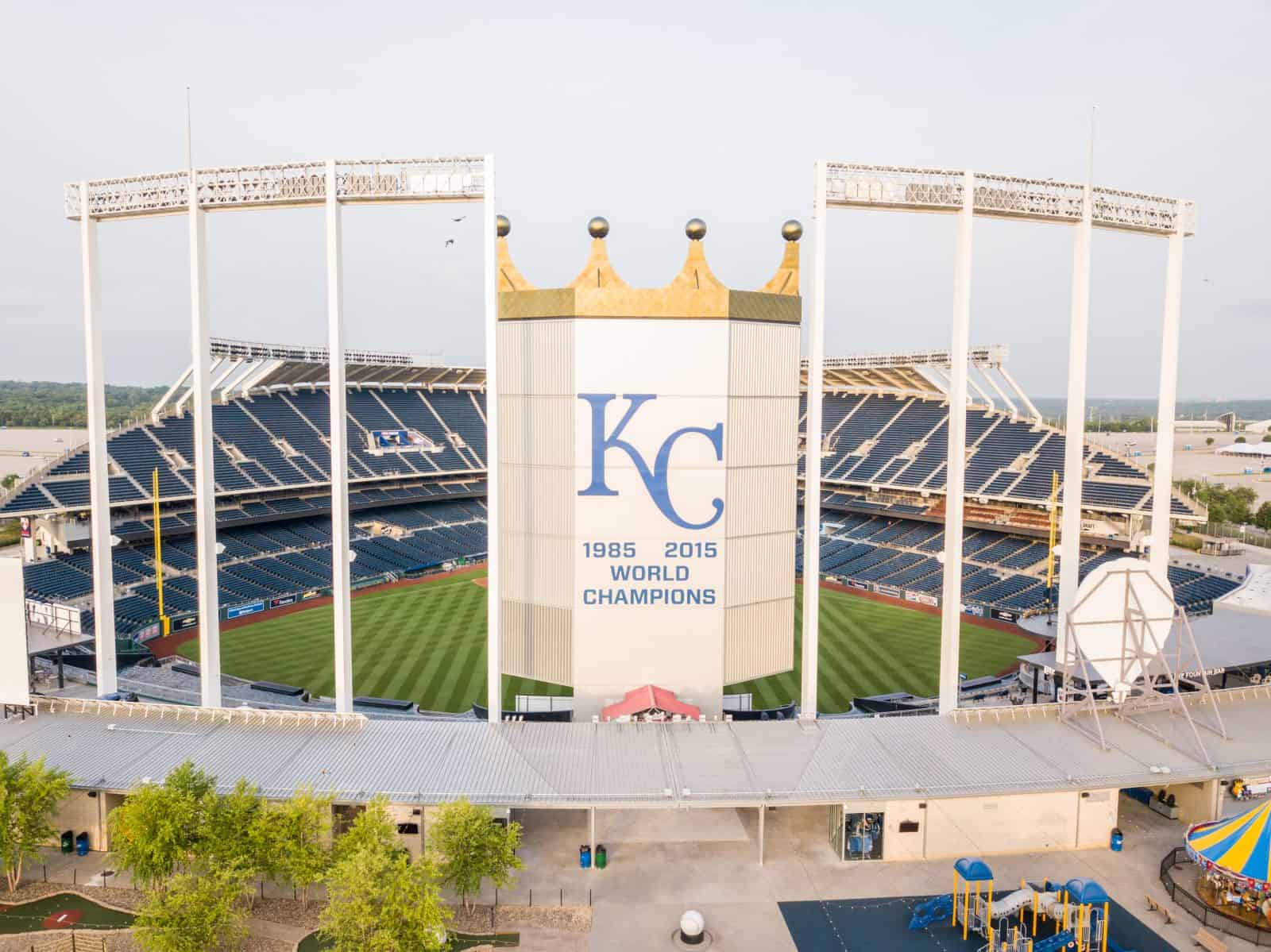 Aerial Drone Photos of Kauffman Stadium Kansas City, Missouri