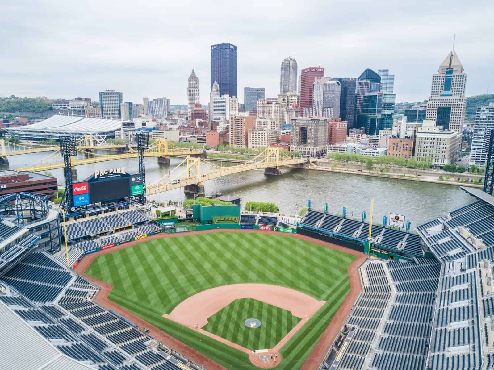 Aerial Drone Photos of PNC Park, Pittsburgh, Pennsylvania