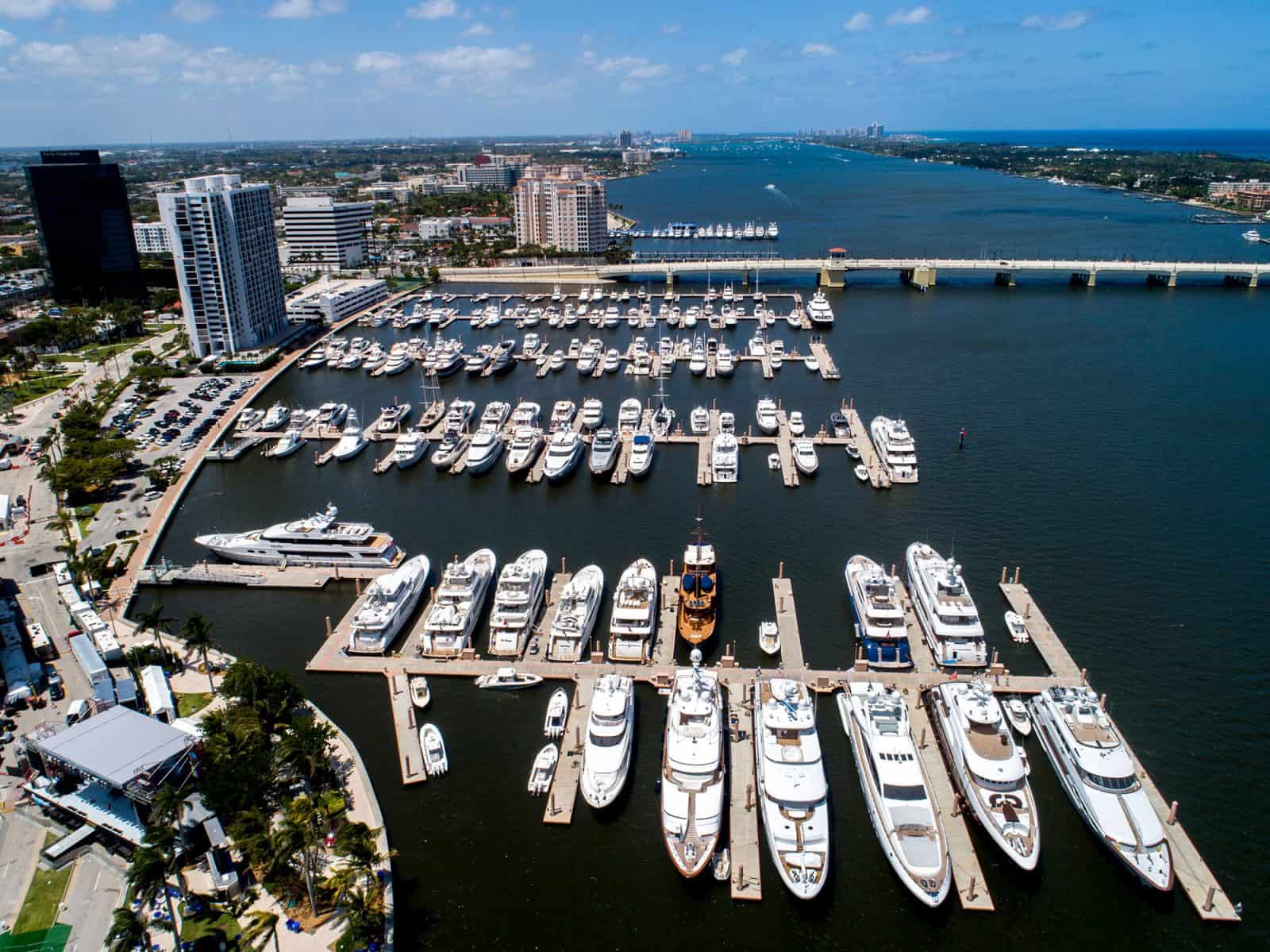 Aerial Drone Phototography of a West Palm Beach, Florida Marina