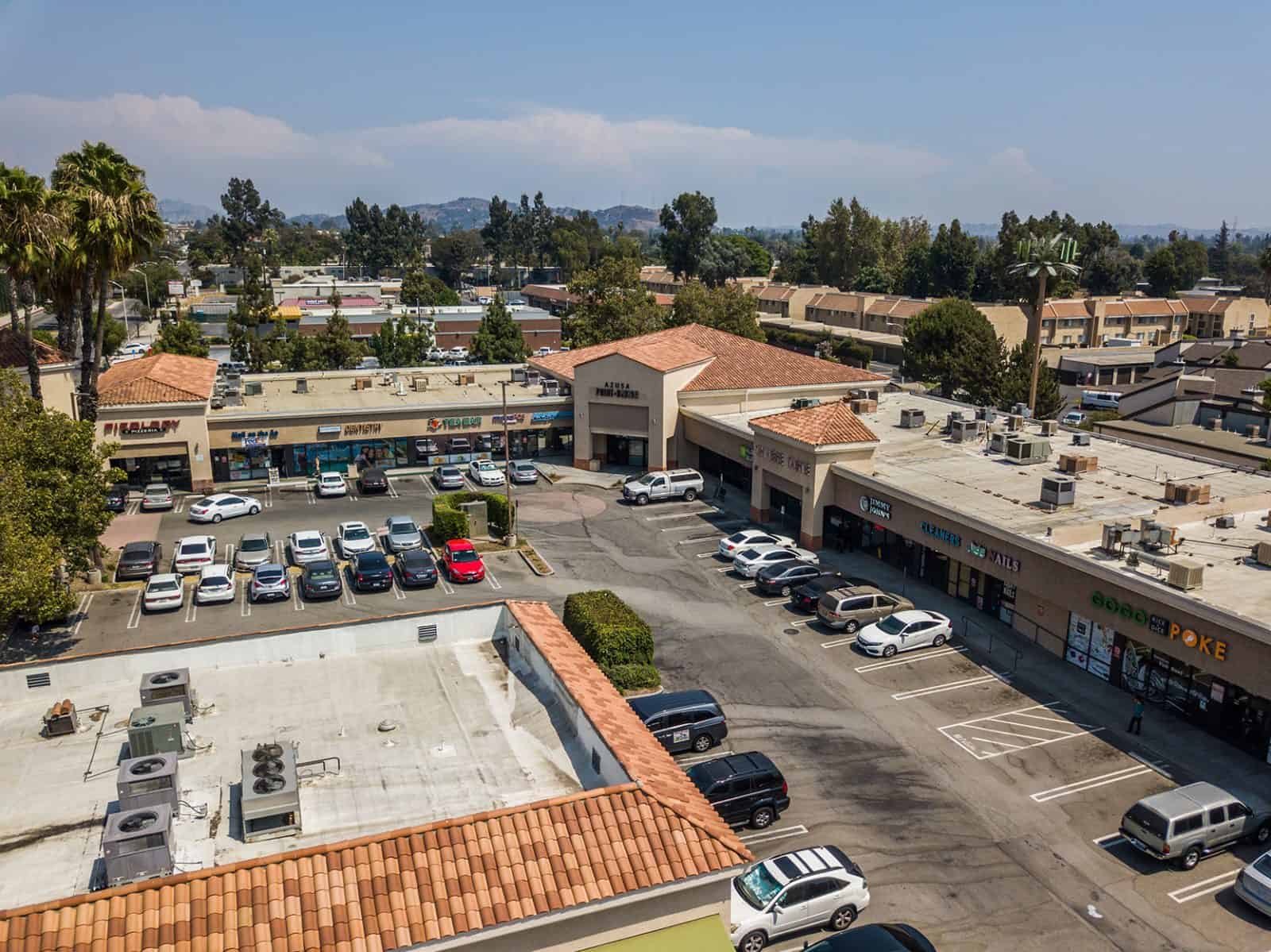 Drone Photos of Commercial Property Azusa Pacific Promenade in Azusa, CA