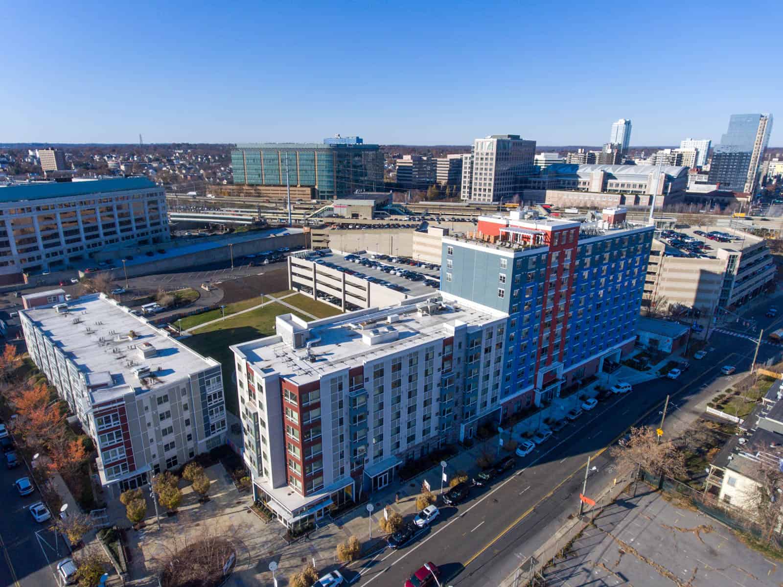 aerial drone photo of commercial real estate property in Connecticut