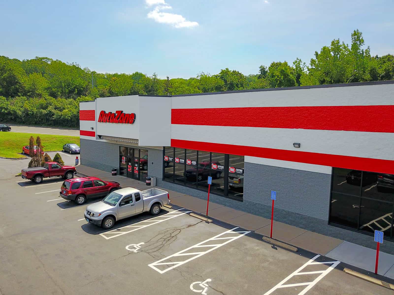 drone photo of Auto Zone building in Connecticut