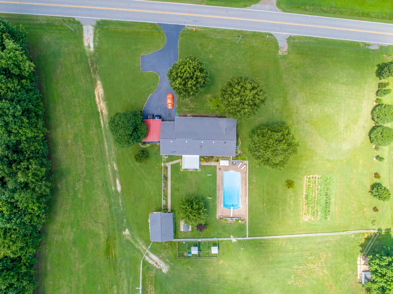 aerial drone photo looking straight down at Tennessee