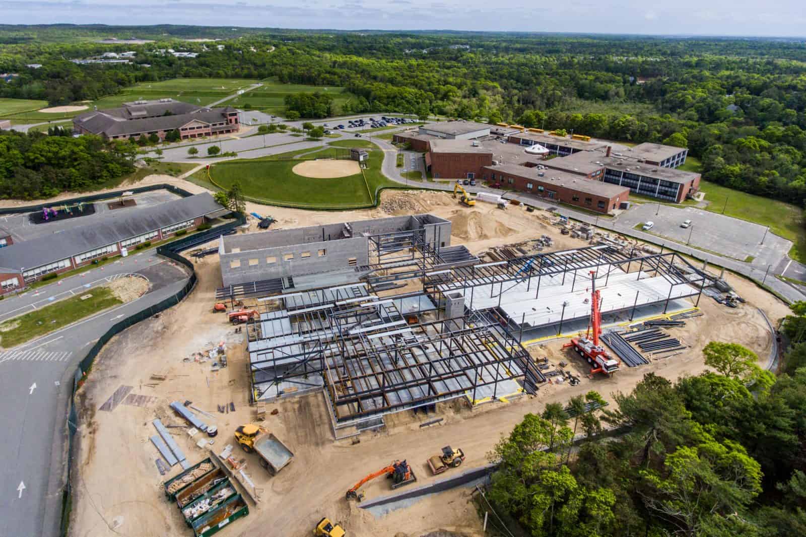 drone photo of construction site in Massachusetts
