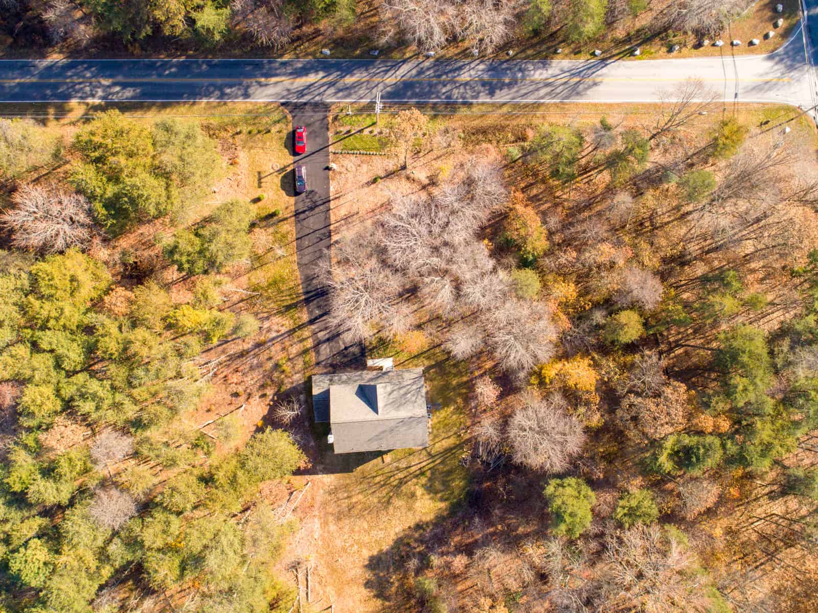top-down aerial view of a home in Maryland
