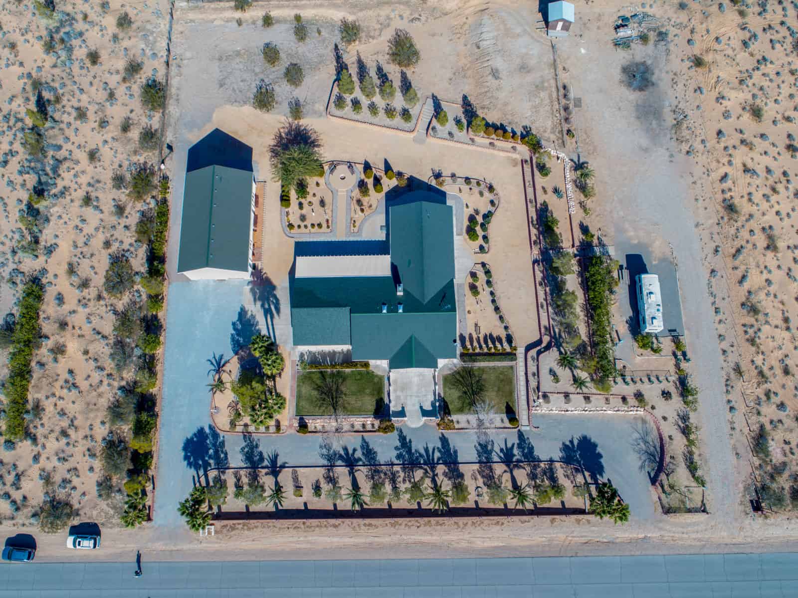 aerial drone photo looking down at home in Nevada