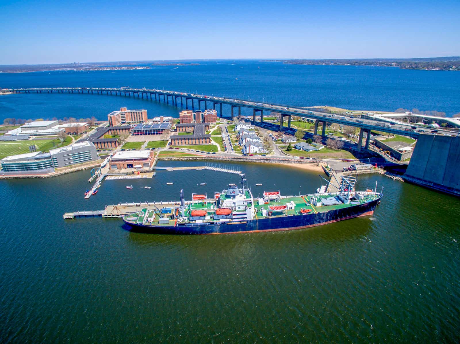 New York marina aerial drone photo