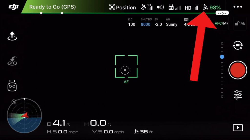 dji go battery settings