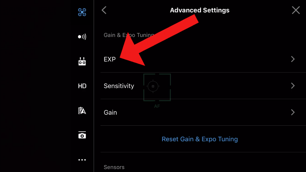 dji go expo settings
