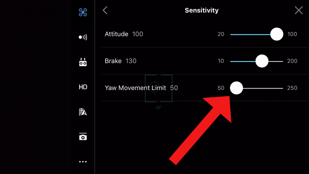 dji go sensitivity settings recommended