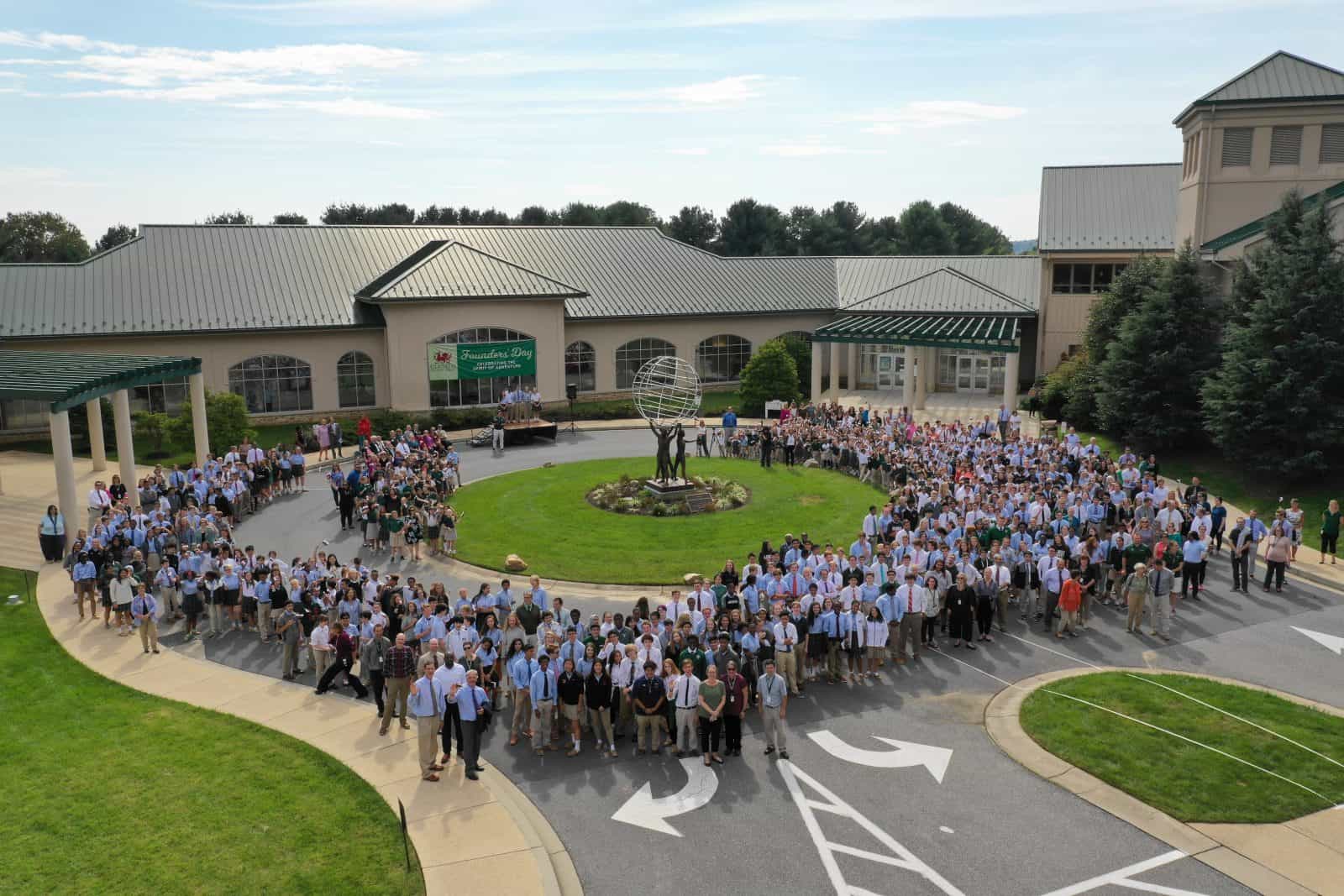 Drone Photography of Founder's Day at Glenelg Country School in Maryland