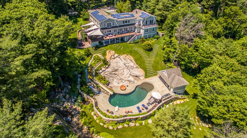 aerial drone photo of house in Manchester by the Sea, Massachusetts