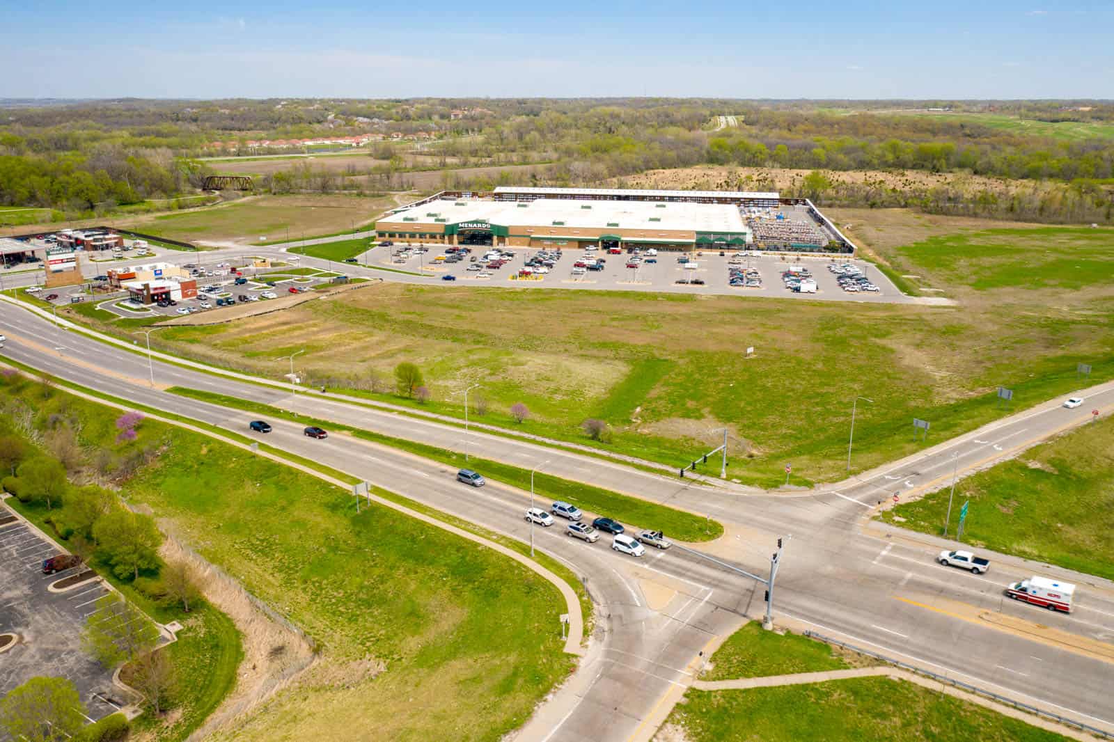 drone photo of commercial real estate property in Independence, Missouri